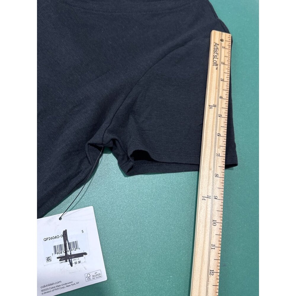 Calvin Klein Women's Black V-Neck Sleepwear T-Shirt S 100% Cotton - Picture 7 of 9